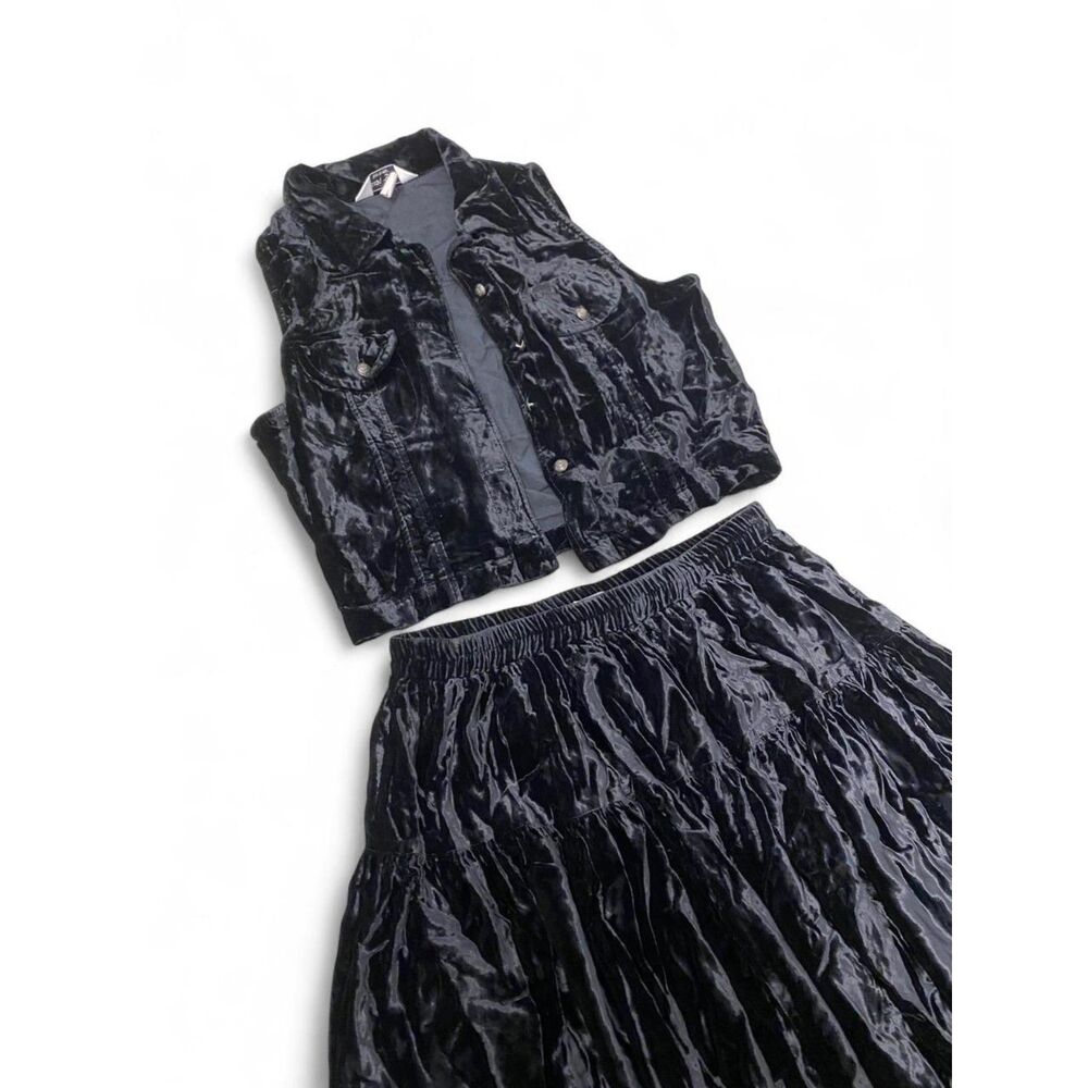 Whimsigoth Grunge Punk Velvet Renaissance Vintage Festival 2 Piece Set - Picture 7 of 7